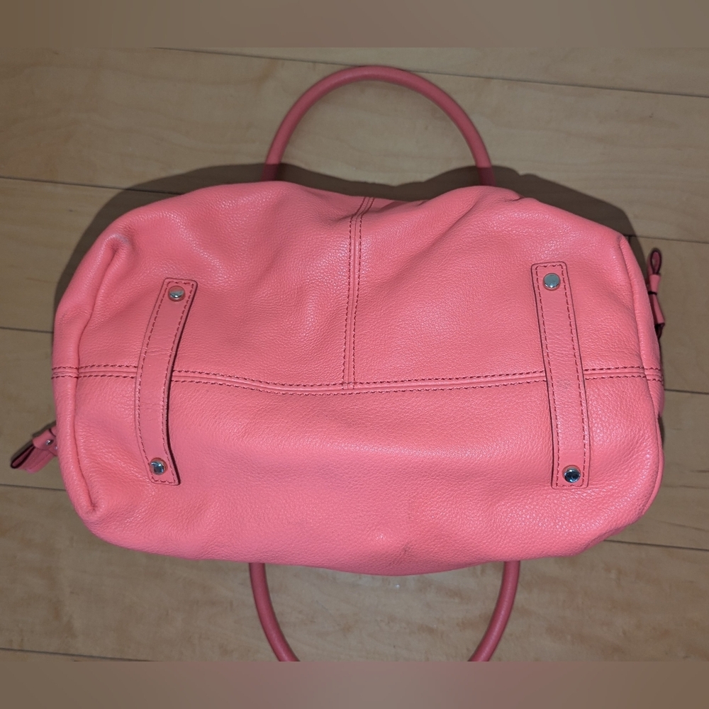 Kate Spade Darien Drawstring Leather Shoulder Bag Coral Pink Gold - Picture 9 of 15